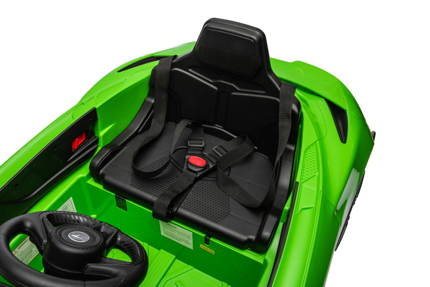 McLaren 765LT 12V Kids Ride-On Car in green with rubber tires, leather seat, LED lights, butterfly doors, parental remote control, and rechargeable battery.
electric-powered kids ride on car McLaren 765LT 12v