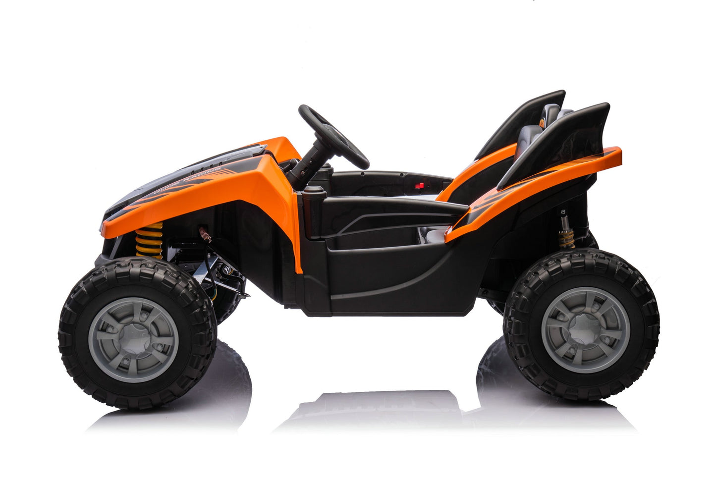 24V Shark Dune Racer 4x4 Ride-On Car – 2-Seater Kids Electric Dune Buggy with Rubber Wheels, Leather Seats, and Metal Chassis