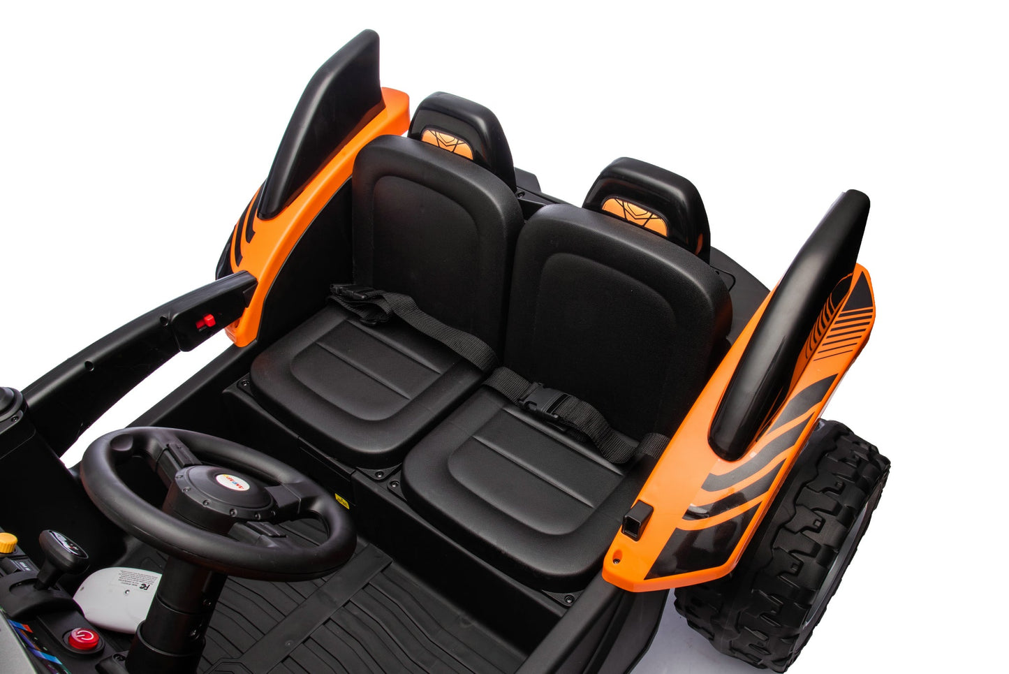 24V Shark Dune Racer 4x4 Ride-On Car – 2-Seater Kids Electric Dune Buggy with Rubber Wheels, Leather Seats, and Metal Chassis