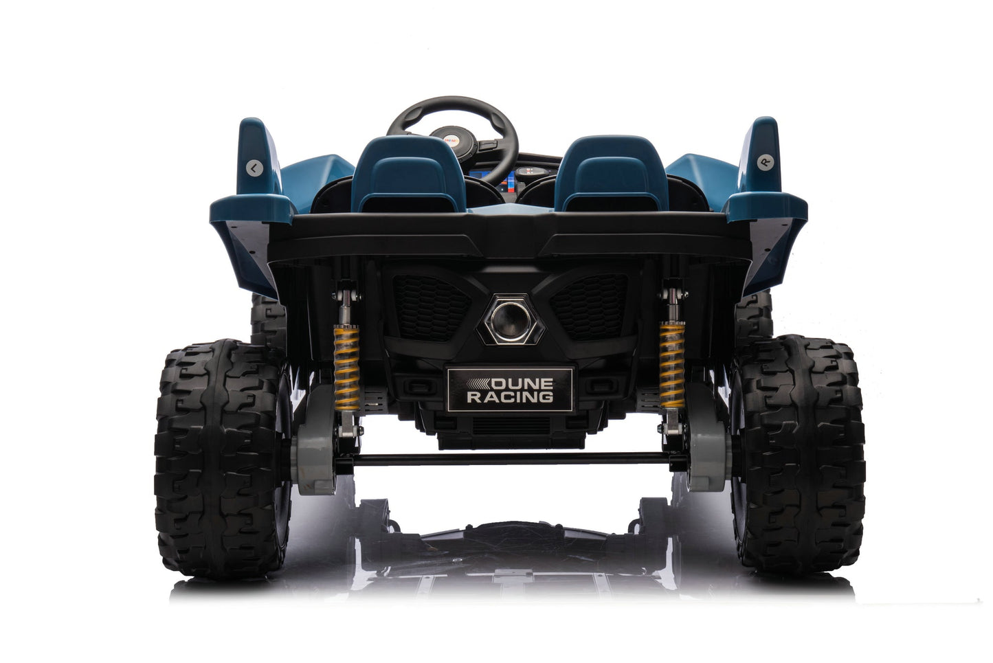 24V Shark Dune Racer 4x4 Ride-On Car – 2-Seater Kids Electric Dune Buggy with Rubber Wheels, Leather Seats, and Metal Chassis