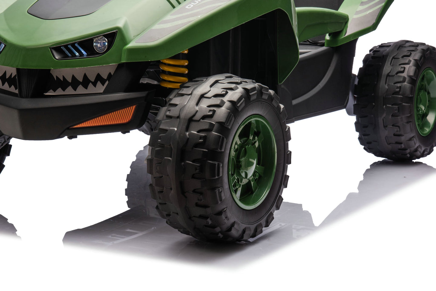24V Shark Dune Racer 4x4 Ride-On Car – 2-Seater Kids Electric Dune Buggy with Rubber Wheels, Leather Seats, and Metal Chassis