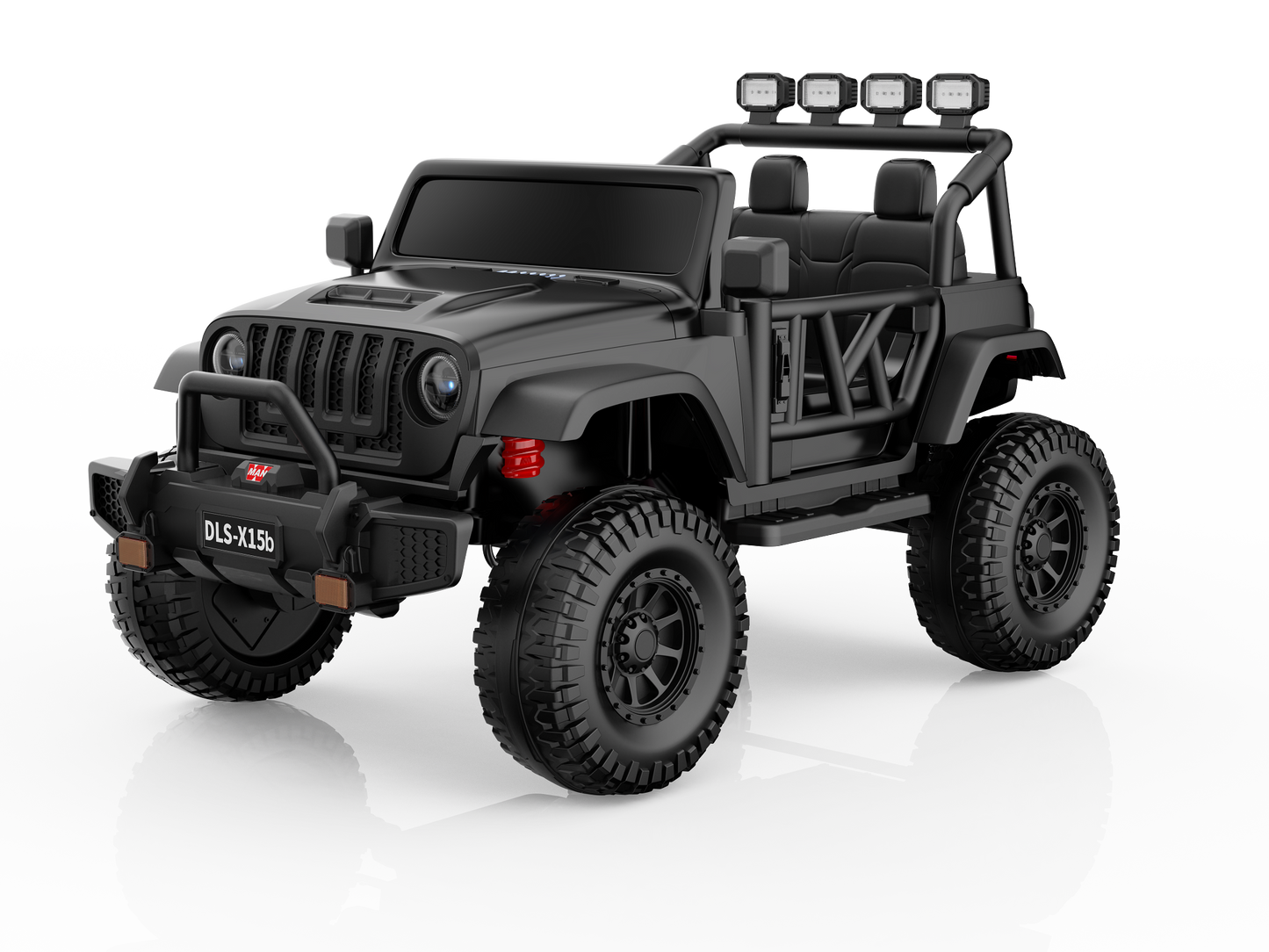 Monster Jeep 24V Ride-On Car – 2-Seater, 4X4 with 800W Motors, Lifted Suspension, Rubber Wheels, Bluetooth, LED Lights, and Parental Remote for Kids