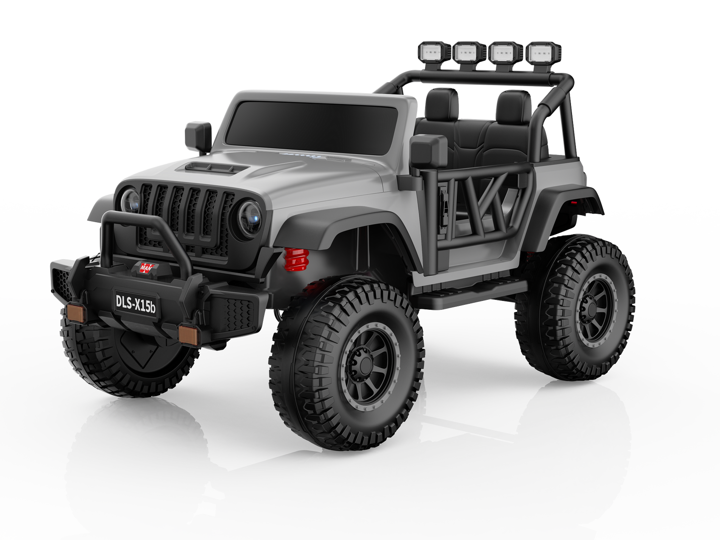 Monster Jeep 24V Ride-On Car – 2-Seater, 4X4 with 800W Motors, Lifted Suspension, Rubber Wheels, Bluetooth, LED Lights, and Parental Remote for Kids