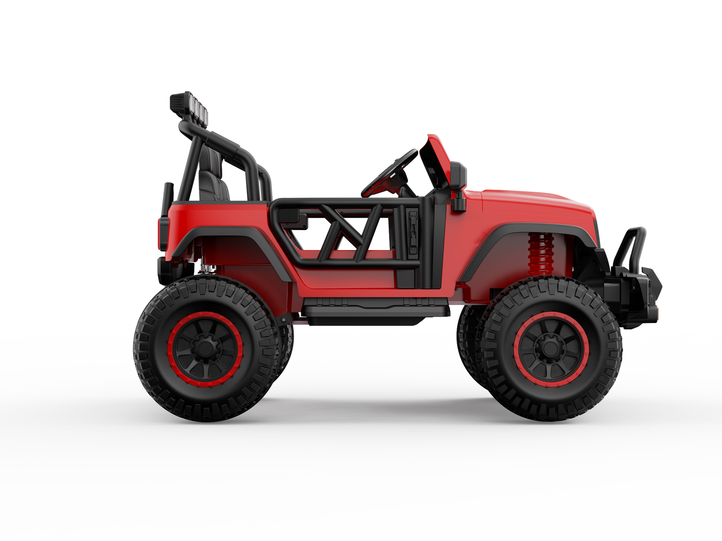 Monster Jeep 24V Ride-On Car – 2-Seater, 4X4 with 800W Motors, Lifted Suspension, Rubber Wheels, Bluetooth, LED Lights, and Parental Remote for Kids