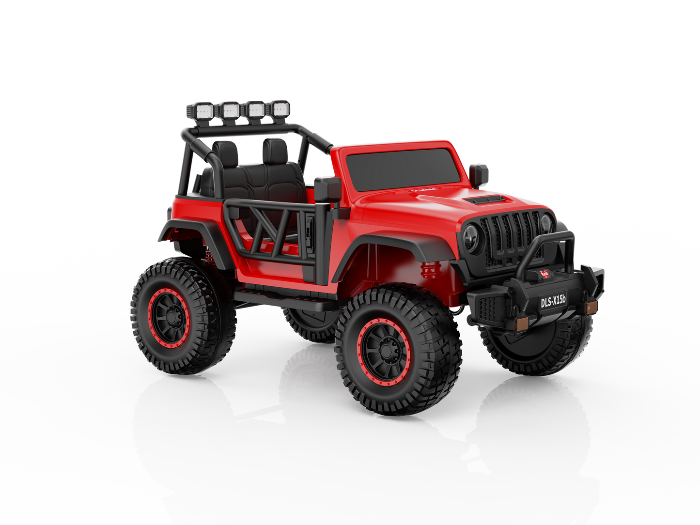 Monster Jeep 24V Ride-On Car – 2-Seater, 4X4 with 800W Motors, Lifted Suspension, Rubber Wheels, Bluetooth, LED Lights, and Parental Remote for Kids