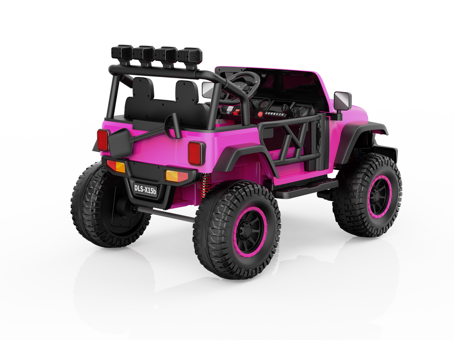 Monster Jeep 24V Ride-On Car – 2-Seater, 4X4 with 800W Motors, Lifted Suspension, Rubber Wheels, Bluetooth, LED Lights, and Parental Remote for Kids