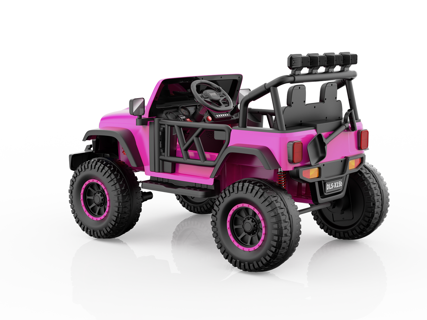 Monster Jeep 24V Ride-On Car – 2-Seater, 4X4 with 800W Motors, Lifted Suspension, Rubber Wheels, Bluetooth, LED Lights, and Parental Remote for Kids