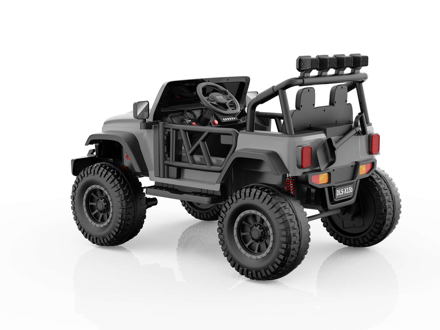 Monster Jeep 24V Ride-On Car – 2-Seater, 4X4 with 800W Motors, Lifted Suspension, Rubber Wheels, Bluetooth, LED Lights, and Parental Remote for Kids
