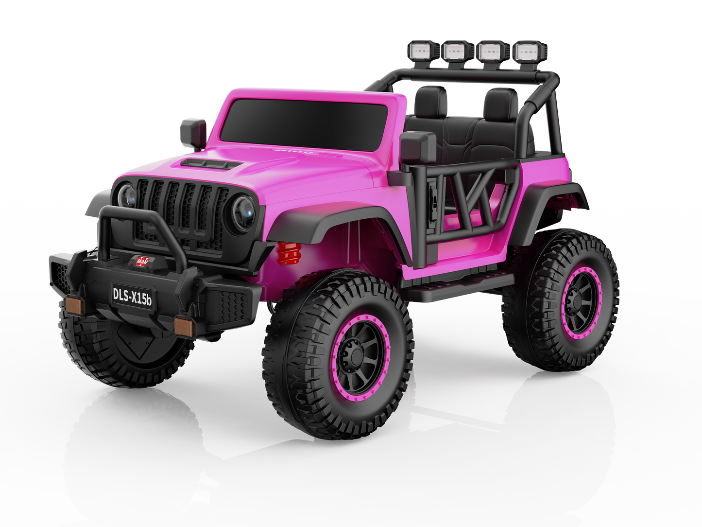 Monster Jeep 24V Ride-On Car – 2-Seater, 4X4 with 800W Motors, Lifted Suspension, Rubber Wheels, Bluetooth, LED Lights, and Parental Remote for Kids