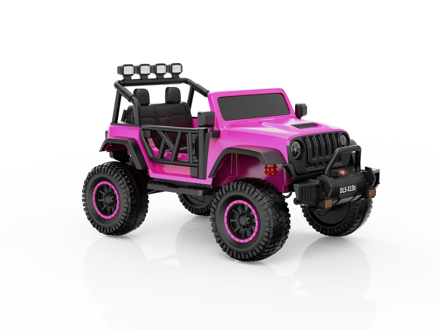 Monster Jeep 24V Ride-On Car – 2-Seater, 4X4 with 800W Motors, Lifted Suspension, Rubber Wheels, Bluetooth, LED Lights, and Parental Remote for Kids