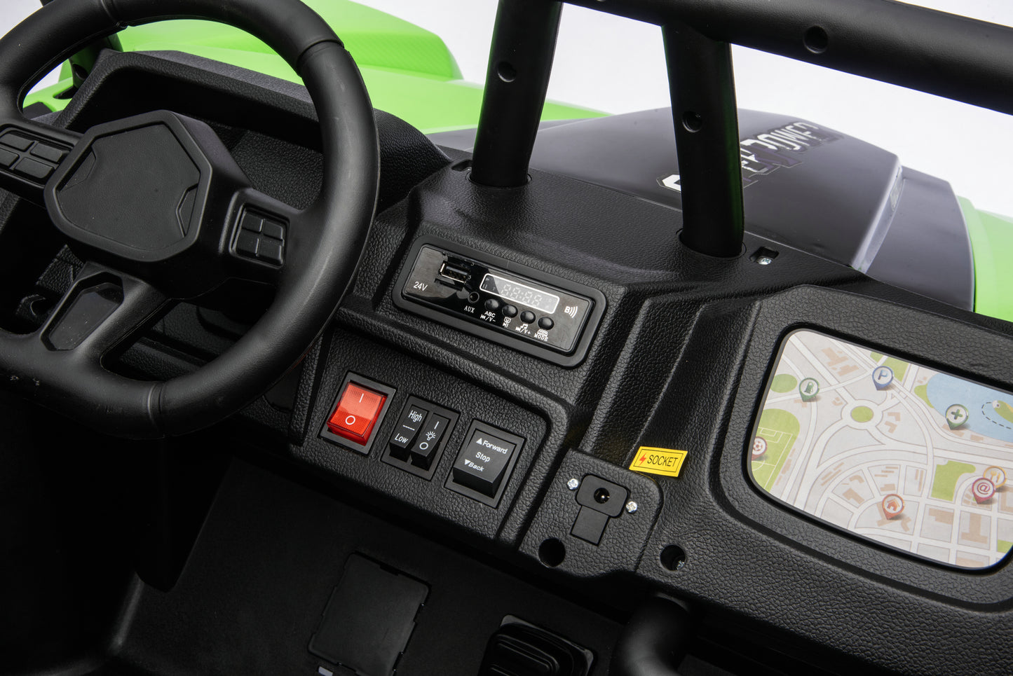 Rear LED lights on the Apex XXL kids electric UTV.