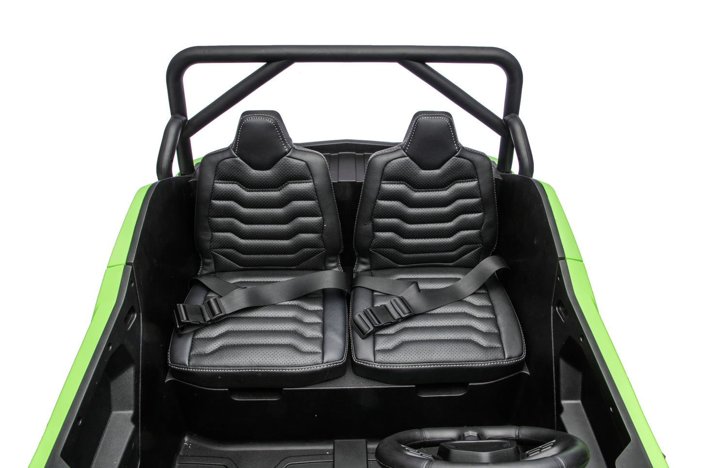 Spacious two-seater design of the Apex XXL 24V ride-on UTV.