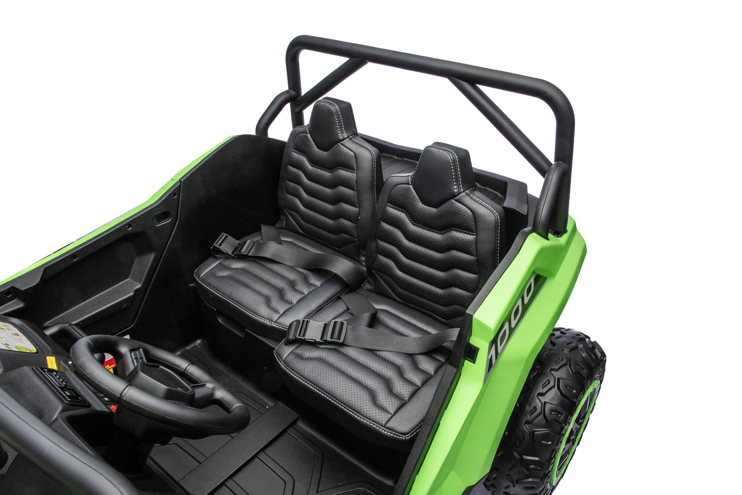 Spacious two-seater design of the Apex XXL 24V ride-on UTV.