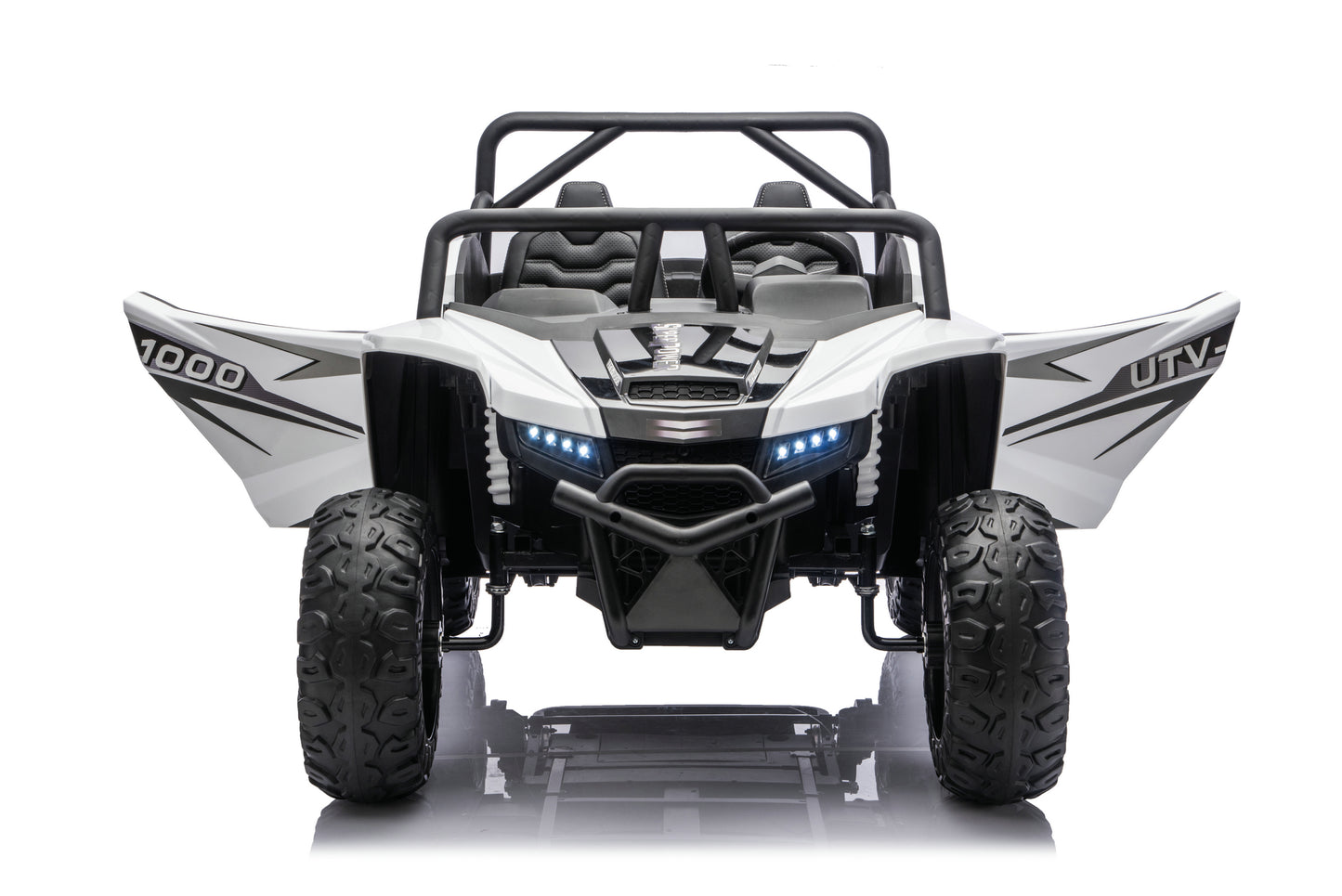 Apex XXL 24V 4x4 Ride-On UTV hero image showcasing premium off-road features and two-seat design.