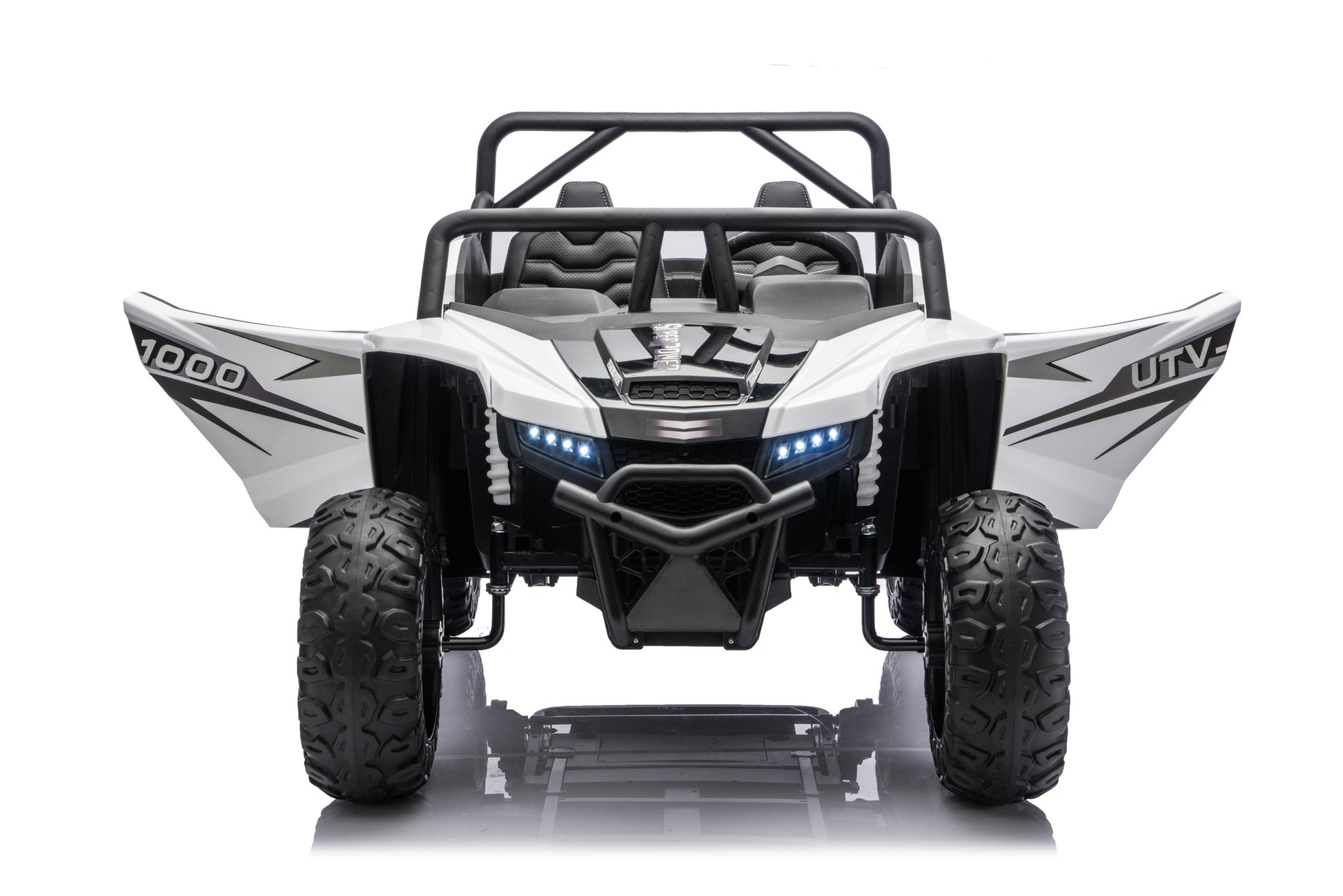 Apex XXL 24V 4x4 Ride-On UTV hero image showcasing premium off-road features and two-seat design.