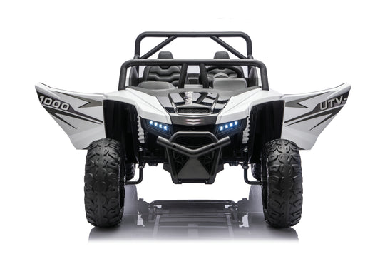 Apex XXL 24V 4x4 Ride-On UTV hero image showcasing premium off-road features and two-seat design.