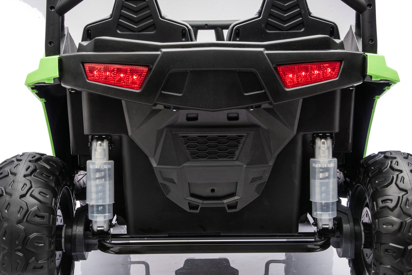 Rear view of the Apex XXL 24V kids ride-on UTV.