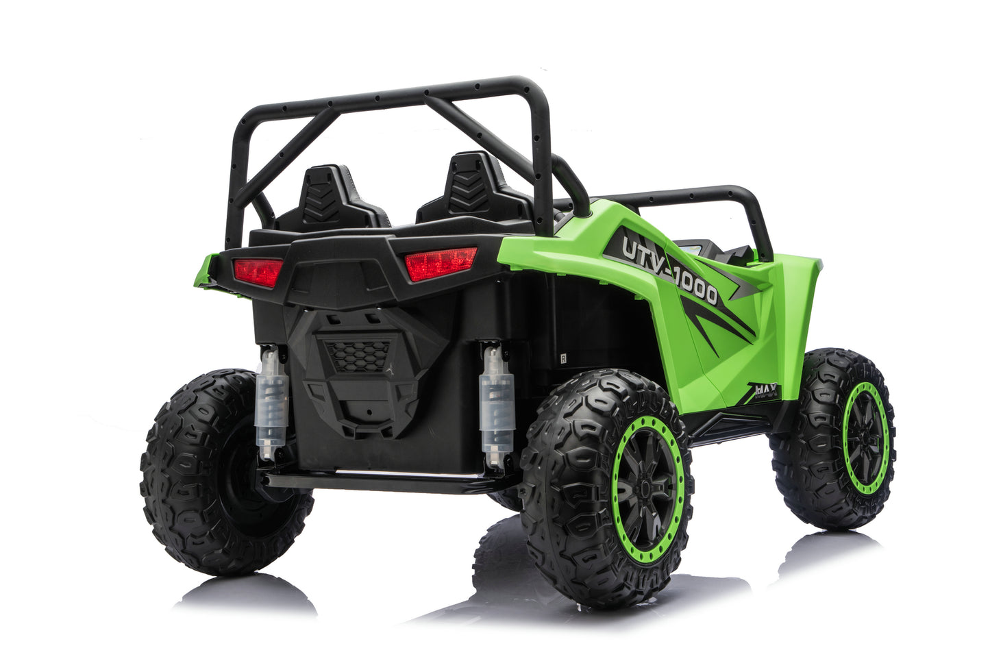 Two children enjoying the Apex XXL two-seater ride-on UTV.
