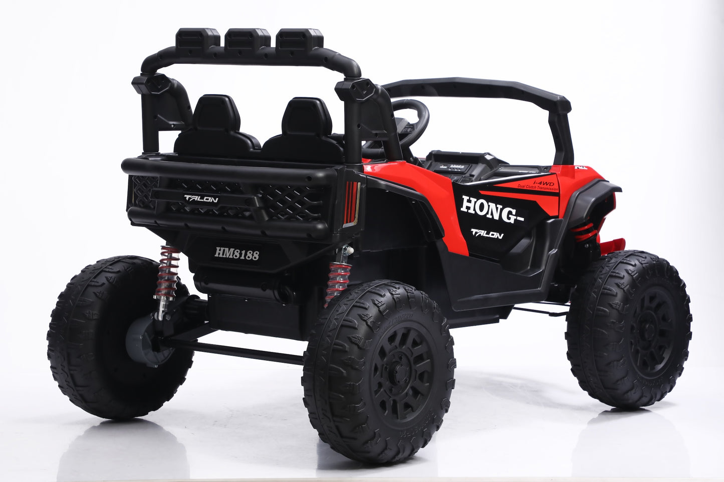 lifted suspension red electric kids 2 seater utv