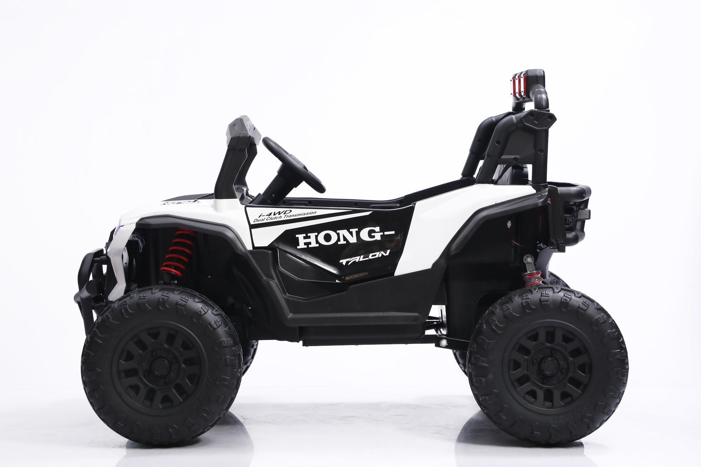 side profile view of white blazer utv for kids 24v 2 seater