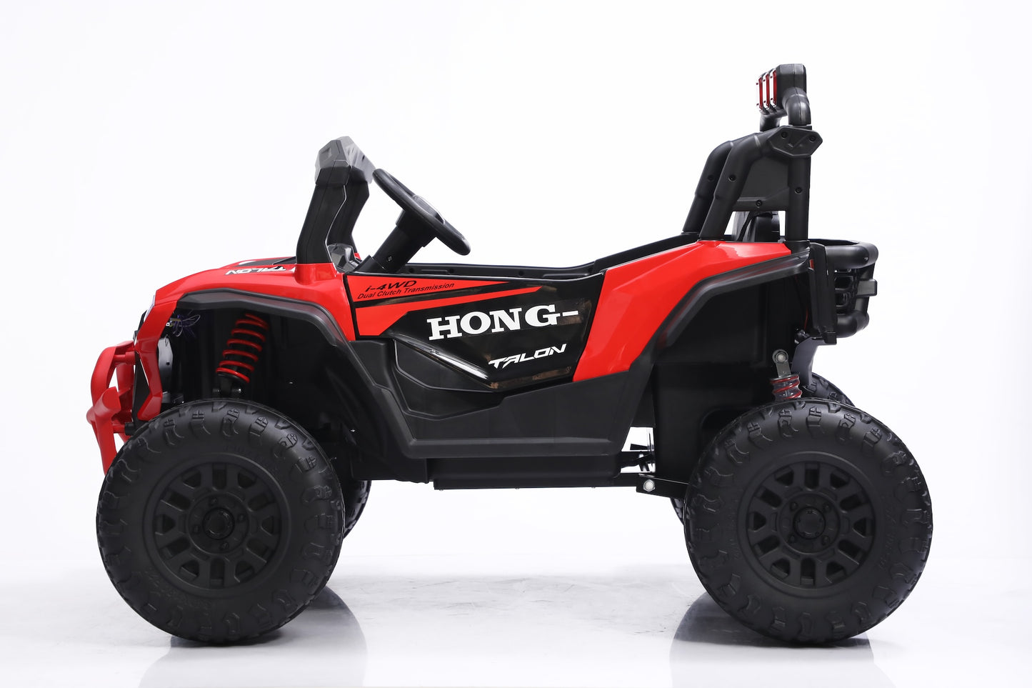 kids electric red blazer utv 24v 2 seater side profile view