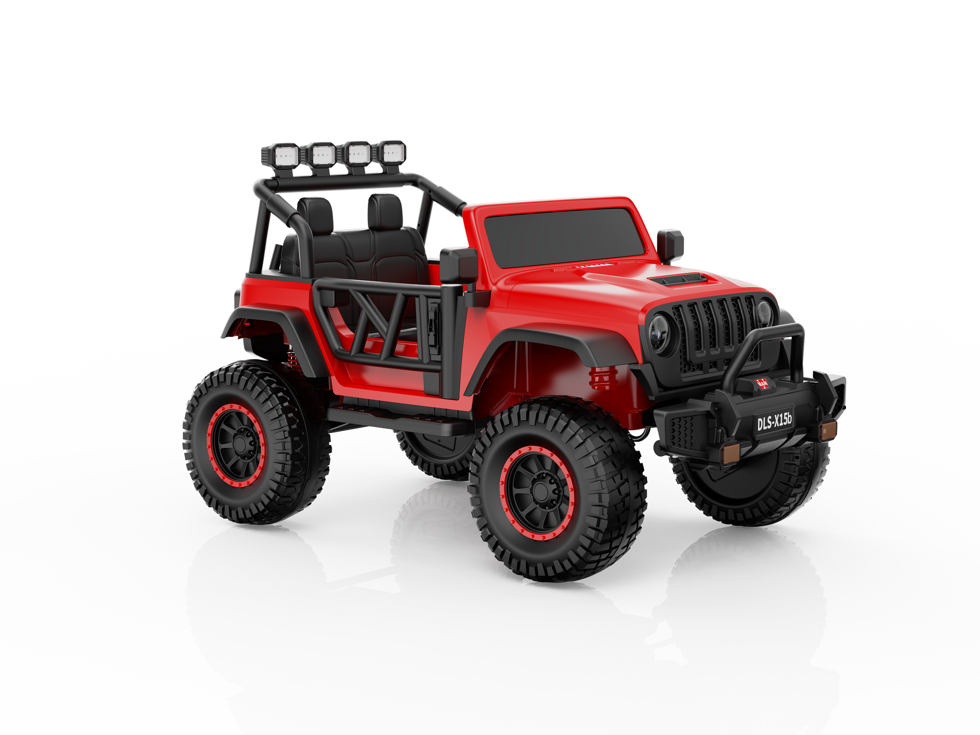 Monster Jeep 24V Ride-On Car – 2-Seater, 4X4 with 800W Motors, Lifted Suspension, Rubber Wheels, Bluetooth, LED Lights, and Parental Remote for Kids