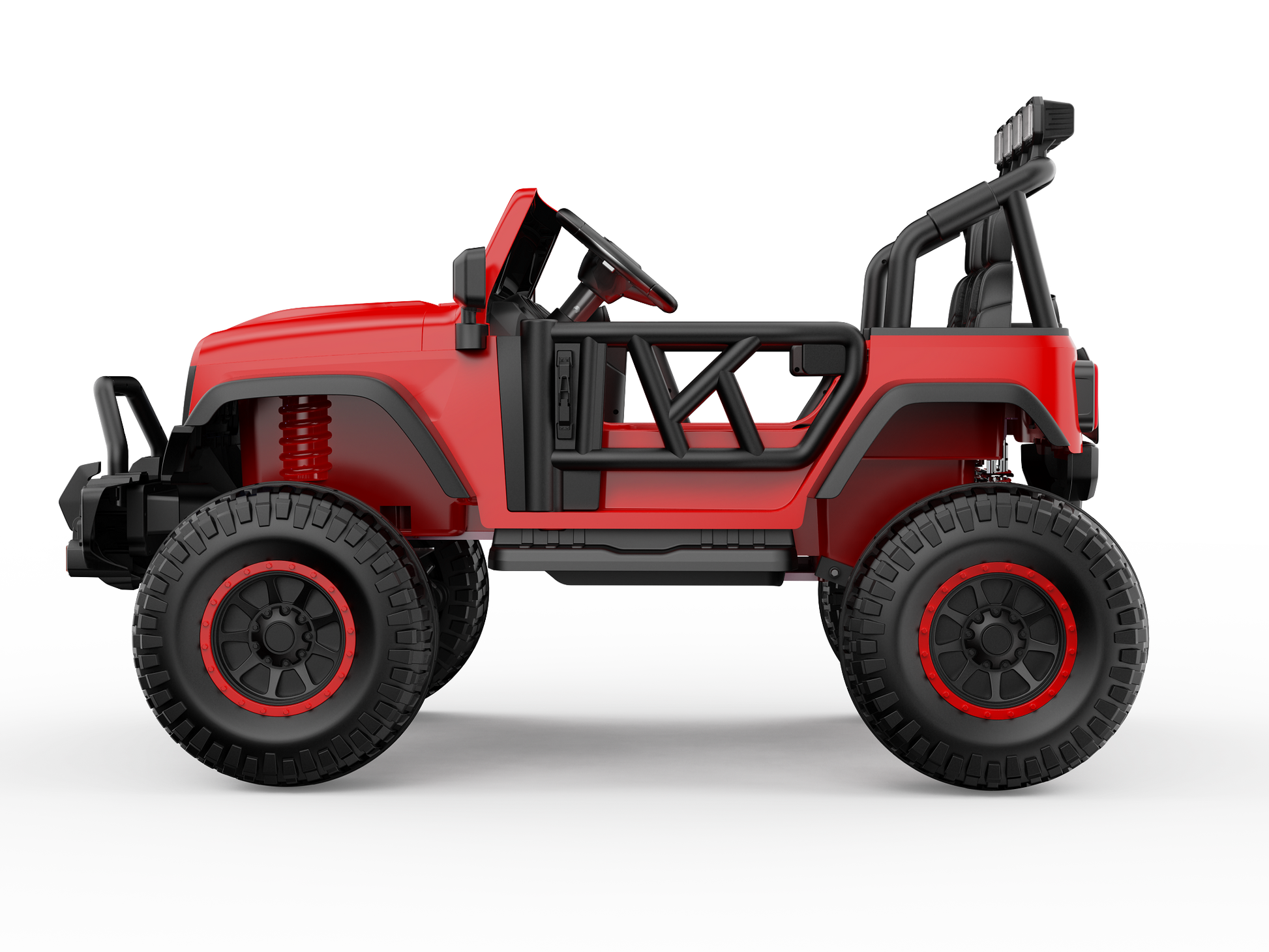 Monster Jeep 24V Ride-On Car – 2-Seater, 4X4 with 800W Motors, Lifted Suspension, Rubber Wheels, Bluetooth, LED Lights, and Parental Remote for Kids
