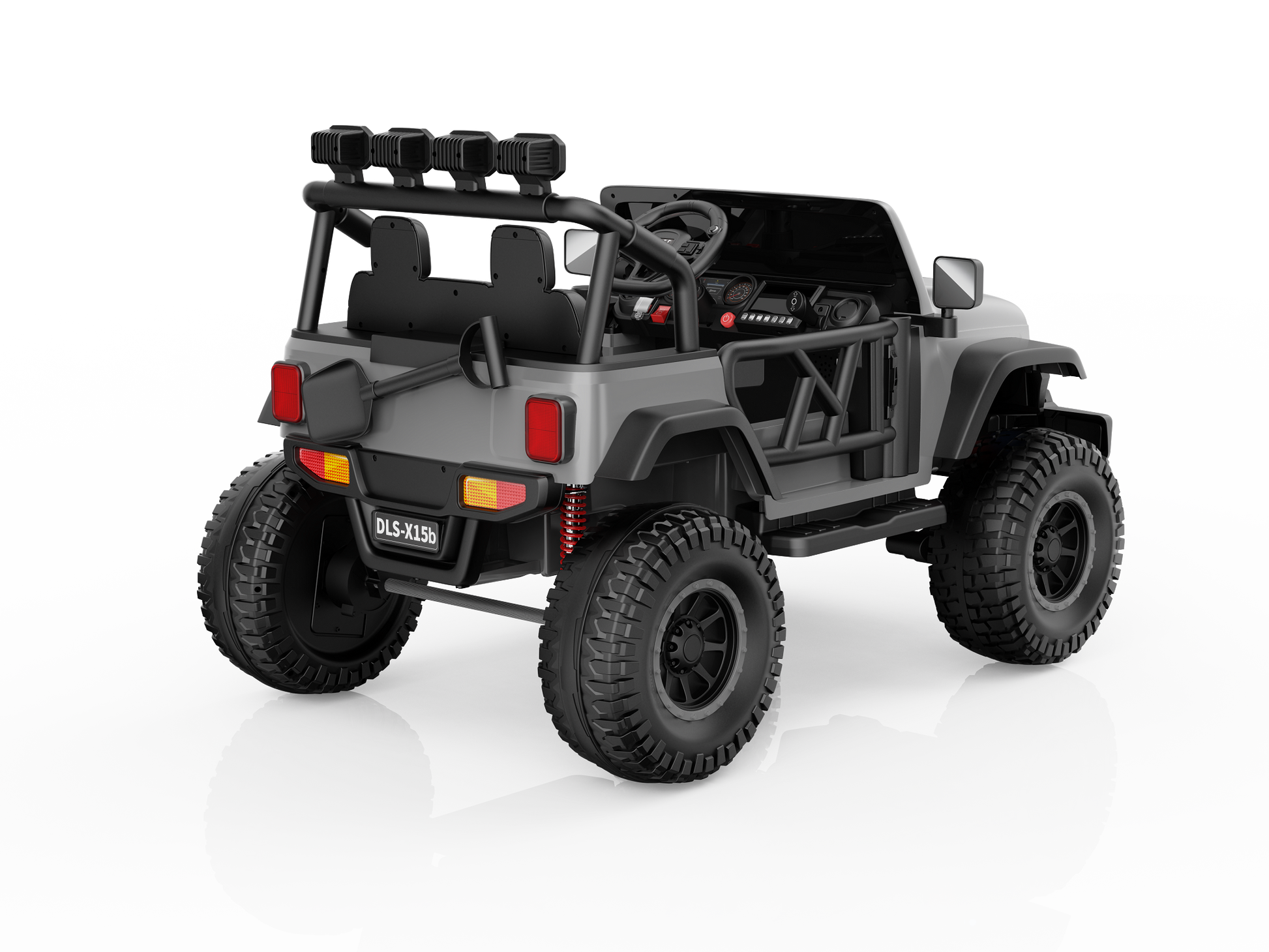 Monster Jeep 24V Ride-On Car – 2-Seater, 4X4 with 800W Motors, Lifted Suspension, Rubber Wheels, Bluetooth, LED Lights, and Parental Remote for Kids