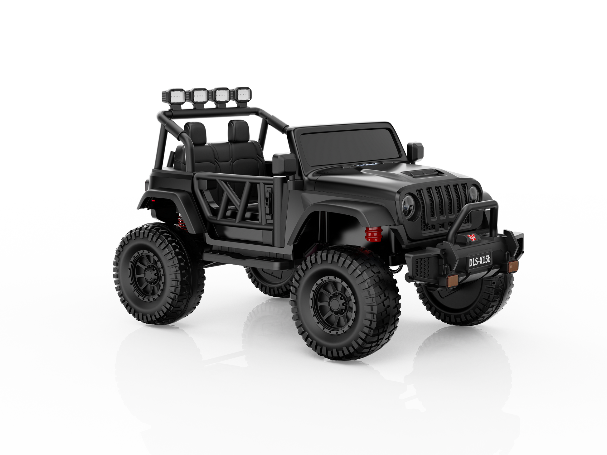 Monster Jeep 24V Ride-On Car – 2-Seater, 4X4 with 800W Motors, Lifted Suspension, Rubber Wheels, Bluetooth, LED Lights, and Parental Remote for Kids