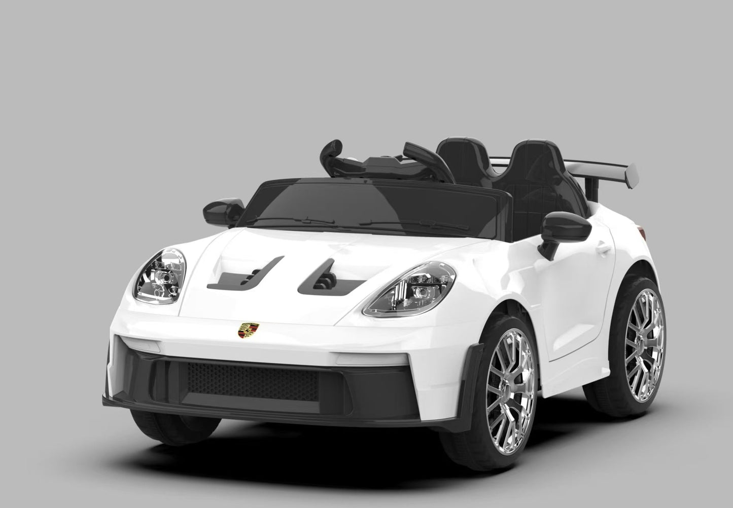 Porsche-Style 12V Kids Ride-On Car | Remote Control, LED Lights & Suspension