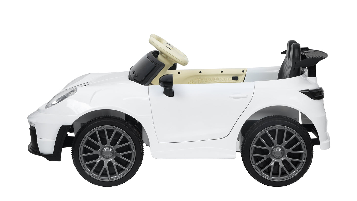 Porsche-Style 12V Kids Ride-On Car | Remote Control, LED Lights & Suspension