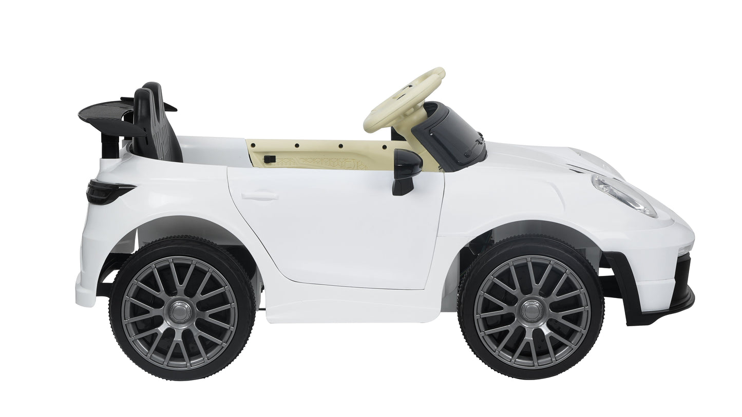 Porsche-Style 12V Kids Ride-On Car | Remote Control, LED Lights & Suspension