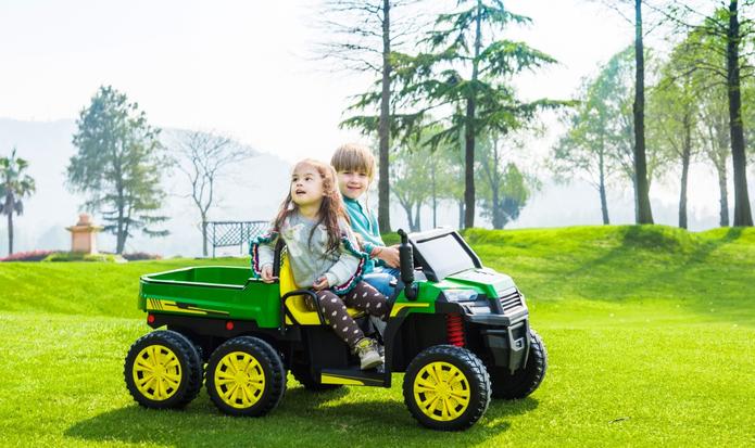 24V Farm Truck Tractor w/ Tipper 4x4 Kids Ride On Car | 800 Watts + 6 wheels + Bluetooth